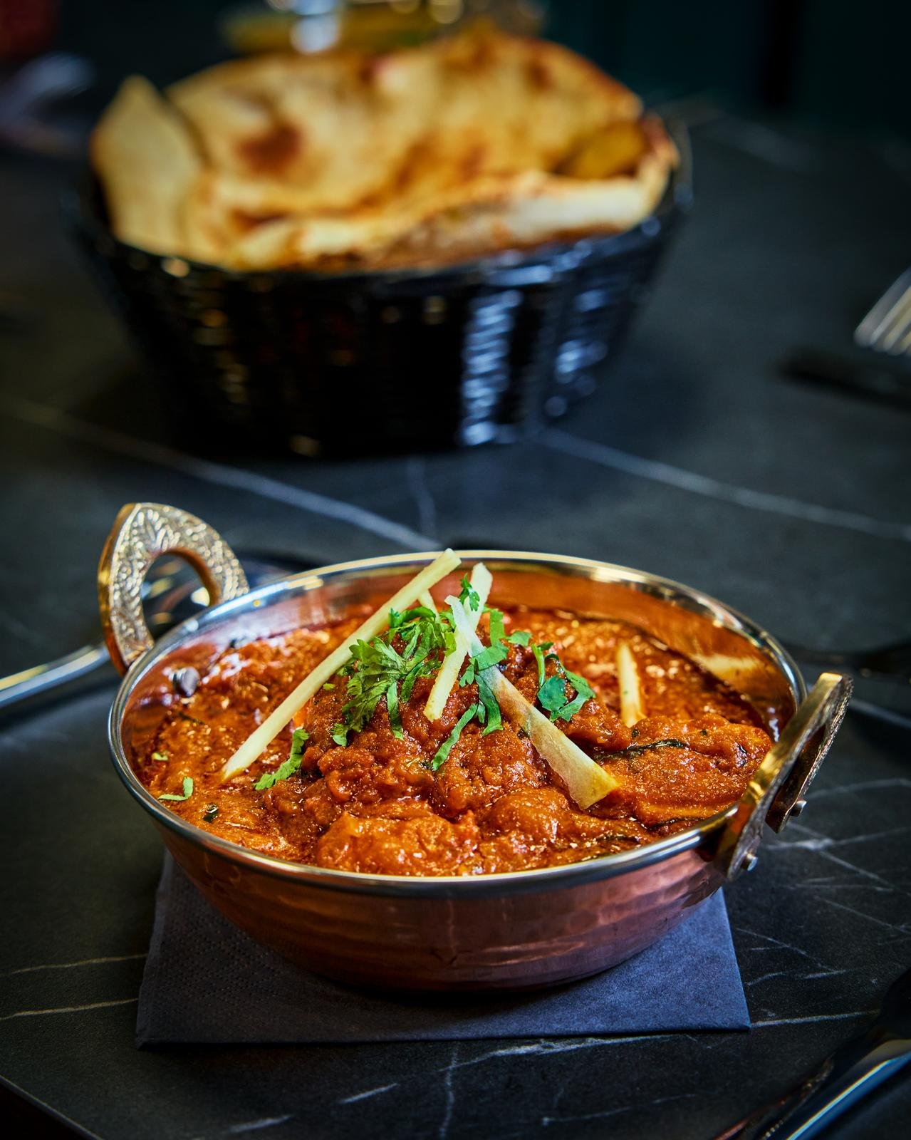 A curry finished with ginger and coriander